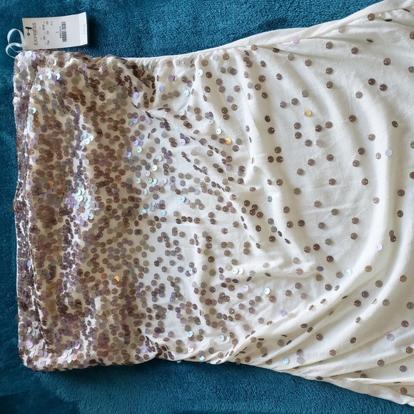 Express sequin strapless top - Picture 1 of 3